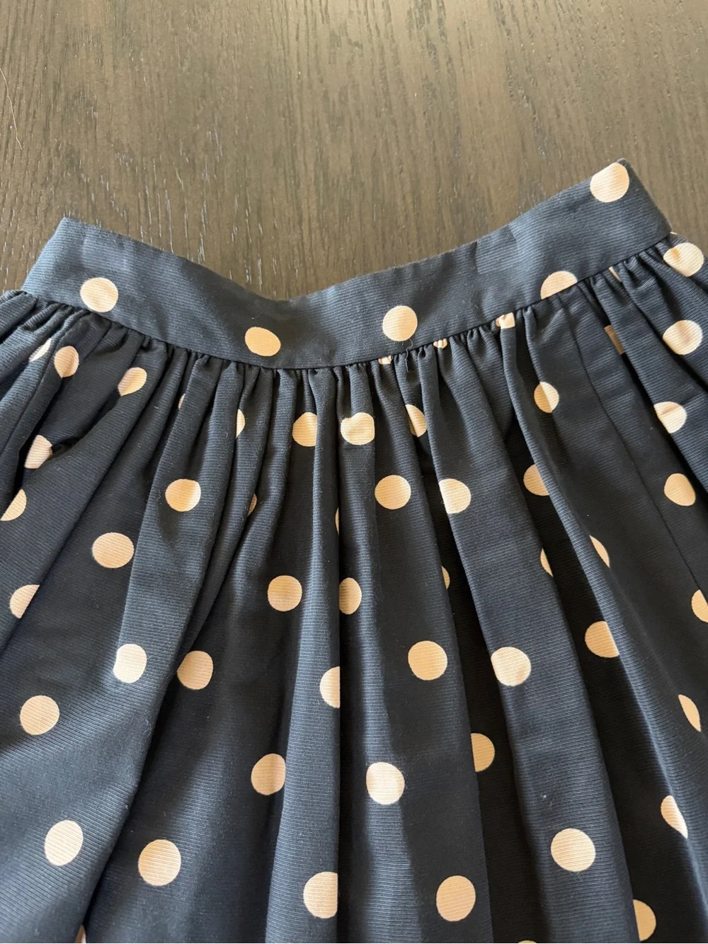 kate spade Black Circle Skirt with light pink/cream Polka Dots